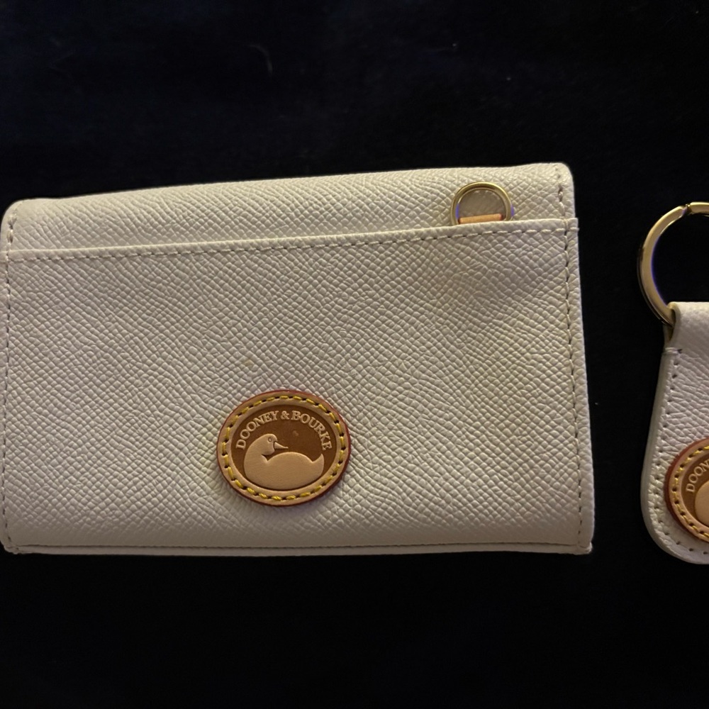 Dooney & Bourke Ivory Wallet and Keychain Set